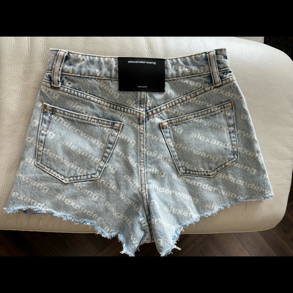 Alexander wang denim logo shorts light wash size23 - Picture 5 of 5
